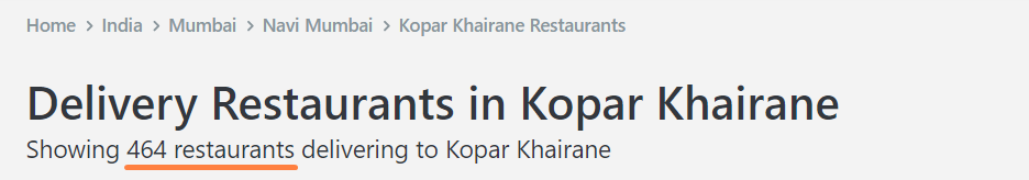 Zomato restaurants in Kopar Khairane